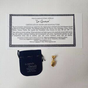 La Guaca 24K Gold Plated Brooch Quimbaya Ethnic Jewelry Precolumbian (1)